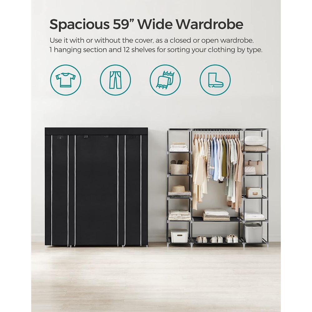 Armario Portátil, Perchero con - Wardrobe Closet Portable Fabric Cover reseña y precio