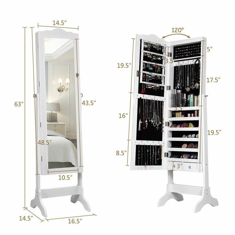 Armario para Joyas con 14 Luce - Full Length Mirror Jewelry Armoire reseña y precio
