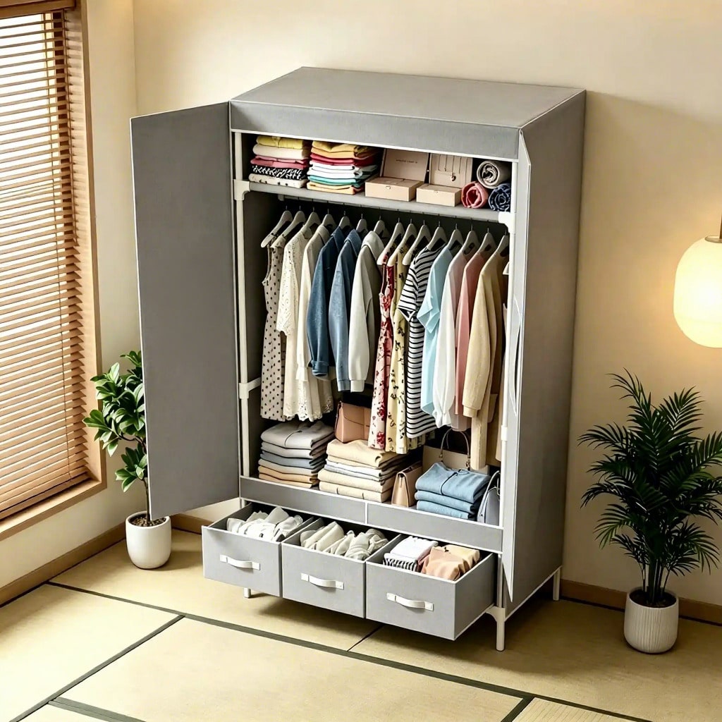 Armario Portátil, Organizador  - Wardrobe Closet Portable Fabric Cover reseña y precio