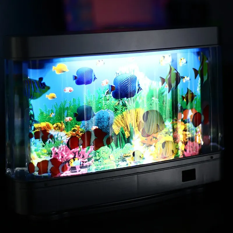 Lámparas de tanque de peces tr - Floating Nightstand With Led Light reseña y precio