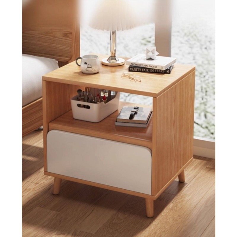 Mesita de noche blanca para do - Solid Wood Nightstand 2 Drawers reseña y precio