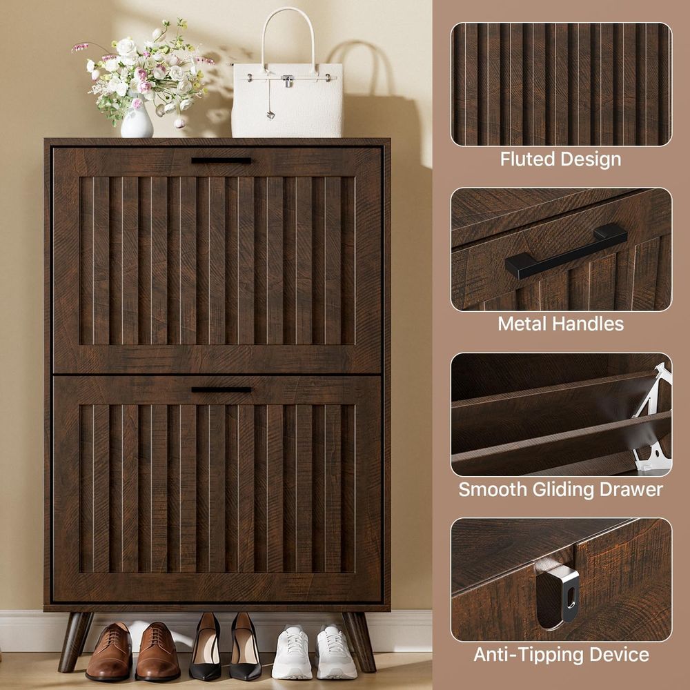 Mueble zapatero o estantería e - Shoe Rack Cabinet Narrow Entryway reseña y precio