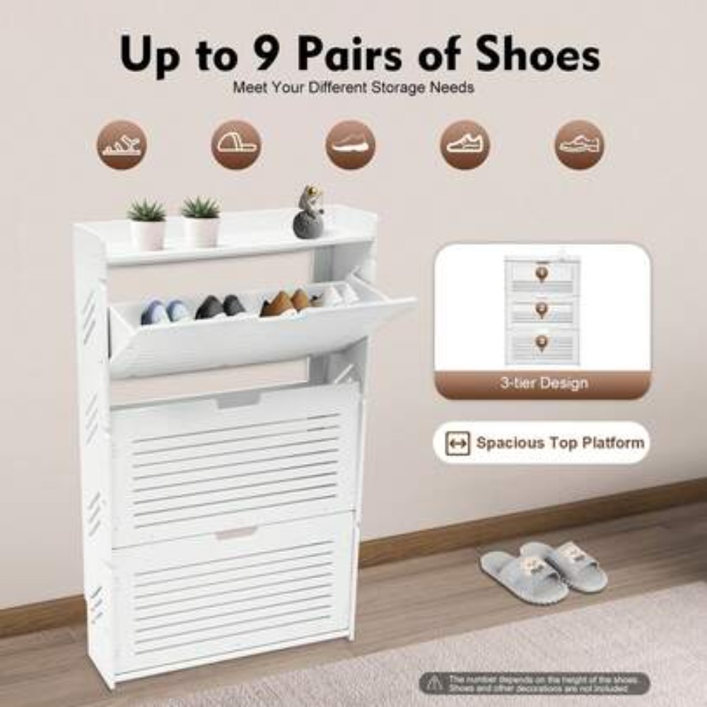 Mueble moderno para guardar za - Shoe Rack Cabinet Narrow Entryway reseña y precio