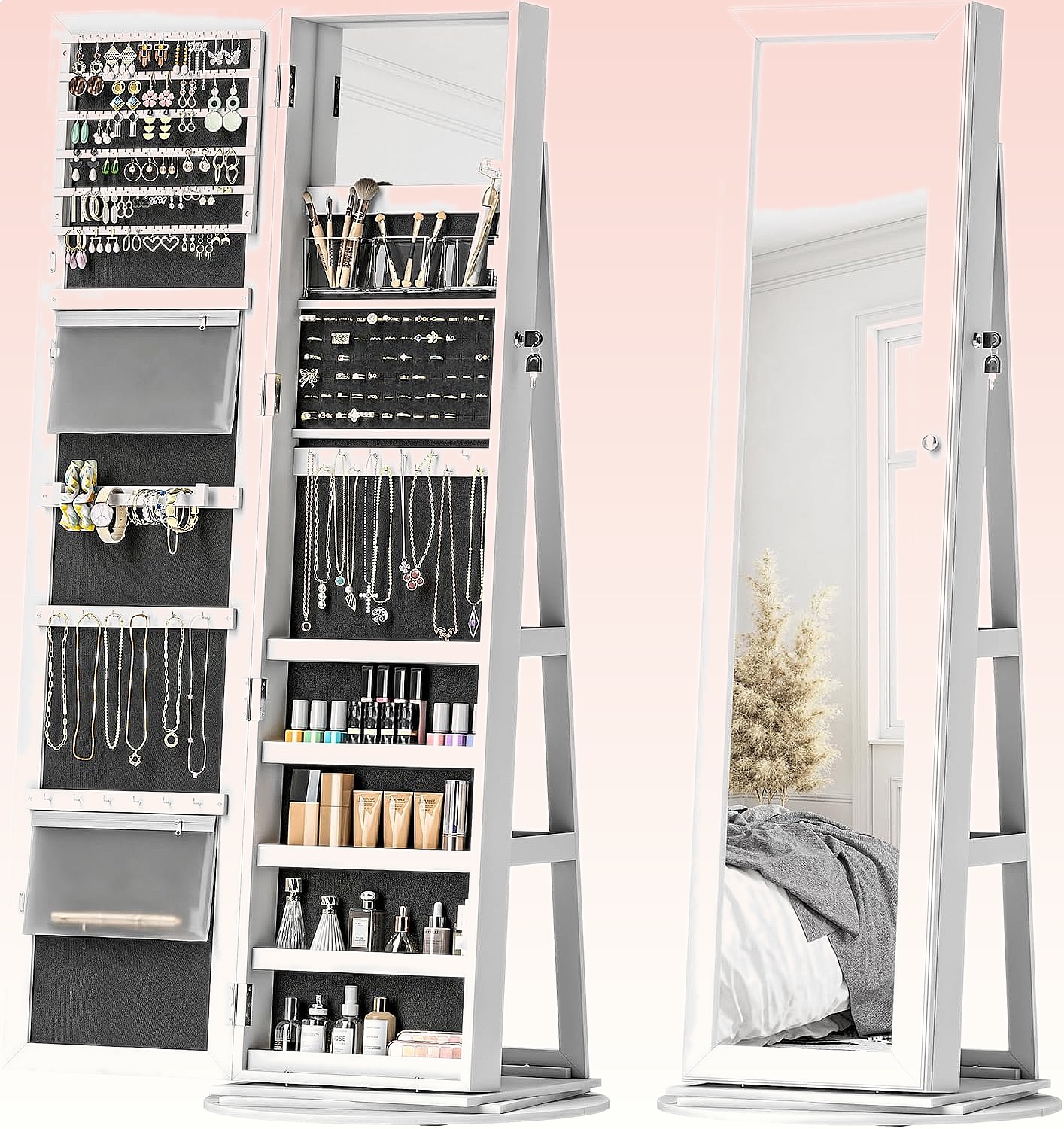 HOMCOM 360 °   Armario girator - Full Length Mirror Jewelry Armoire reseña y precio