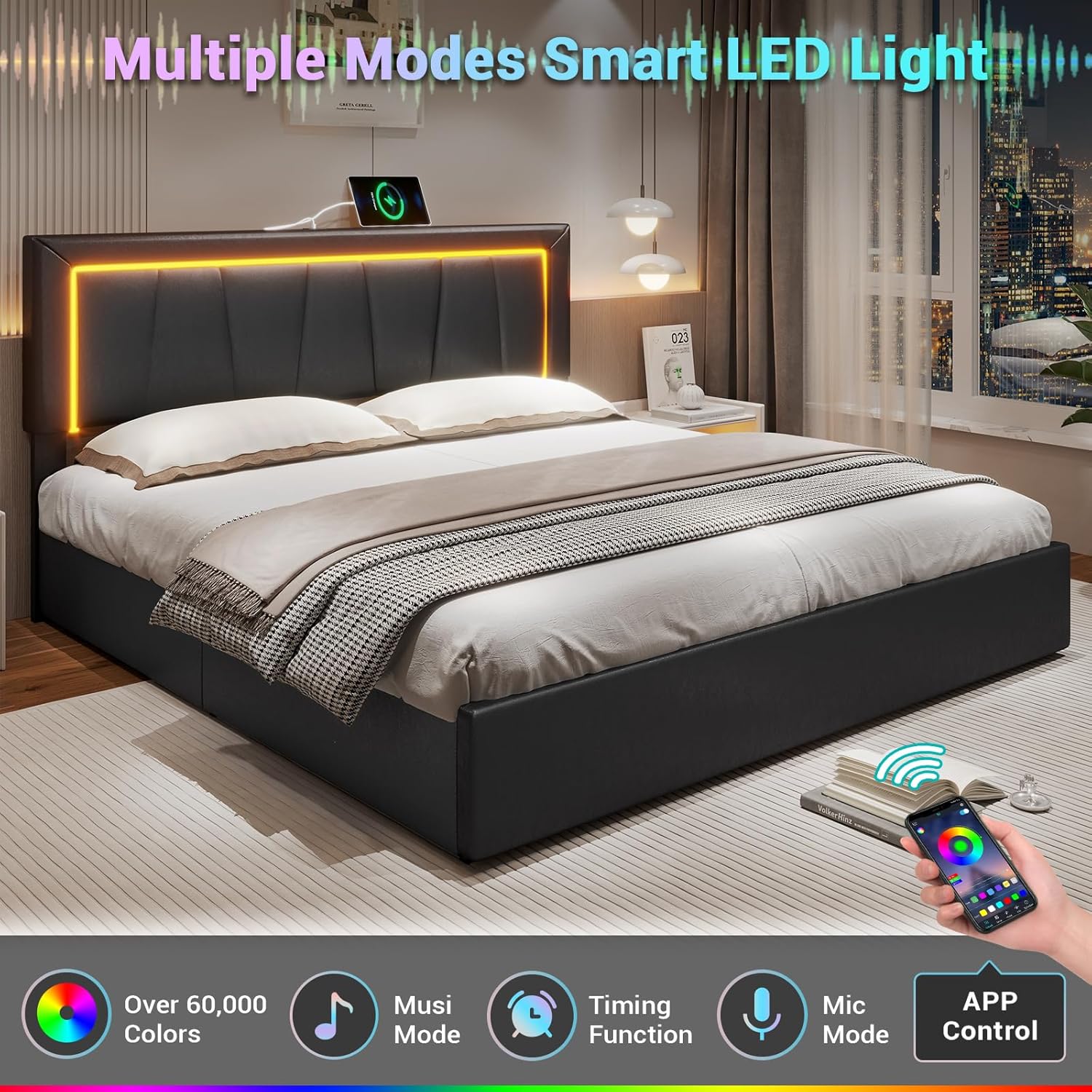 Base de Cama King Size Califor - King Size Bed Frame With Storage Drawers reseña y precio