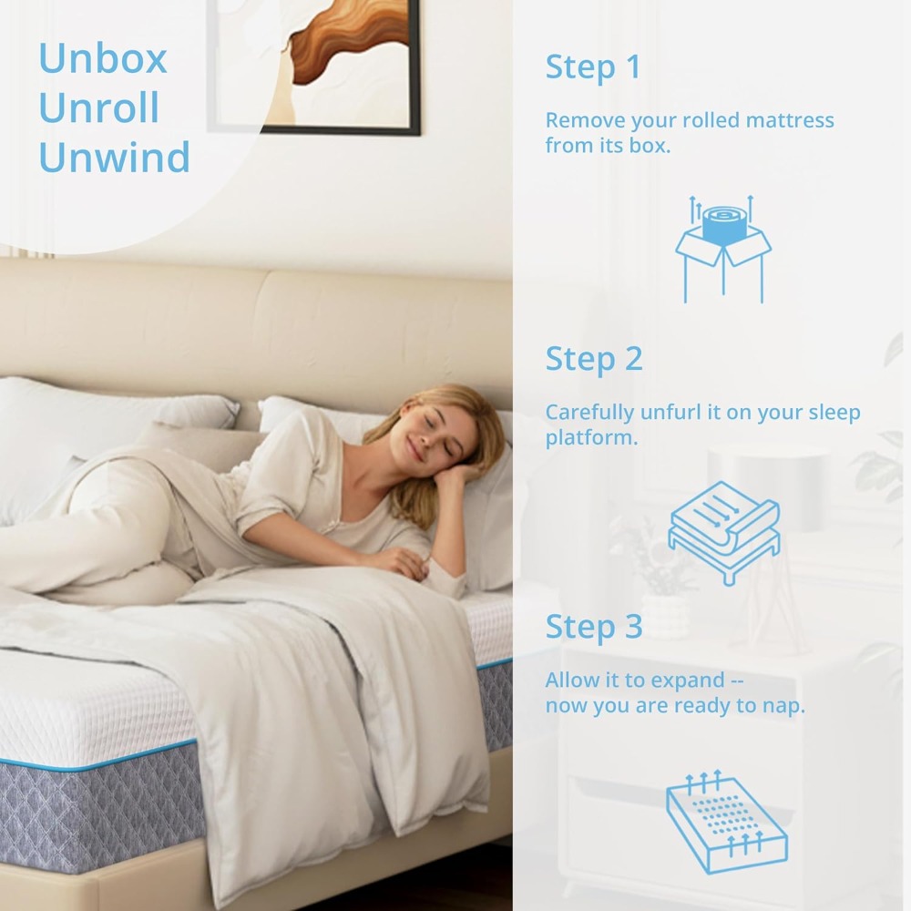 Colchón Queen de 14 Pulgadas e - Memory Foam Mattress In A Box Queen reseña y precio