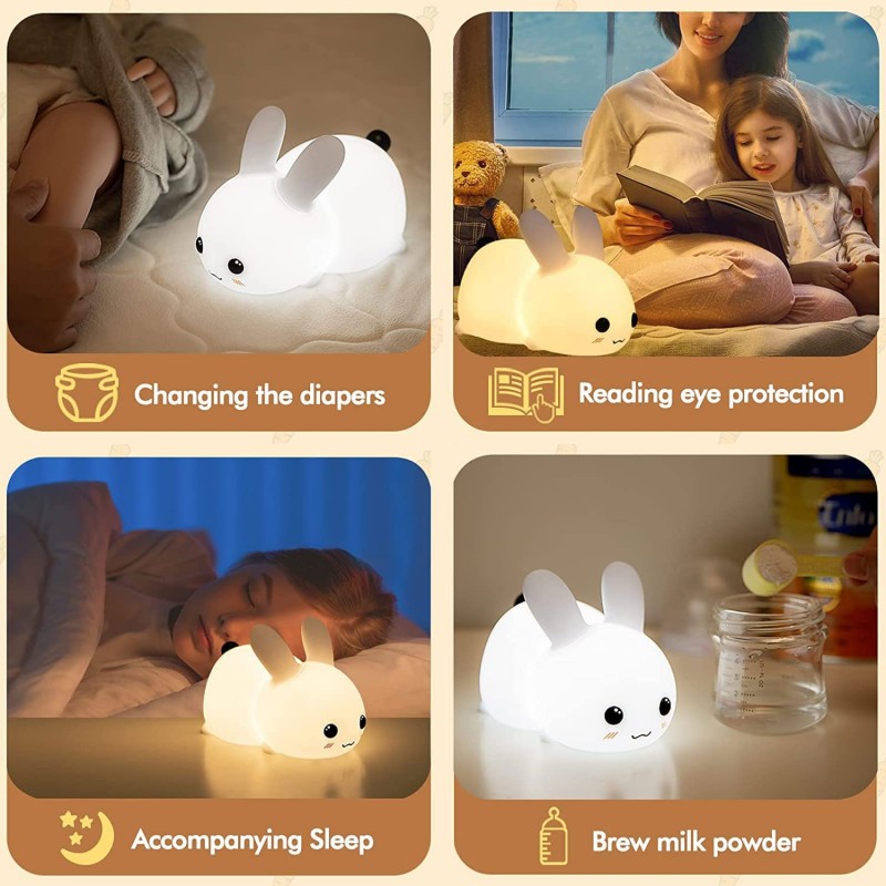 Luz LED nocturna de conejo con - Floating Nightstand With Led Light reseña y precio