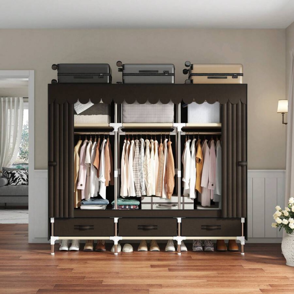 Armario Portátil con Estructur - Wardrobe Closet Portable Fabric Cover reseña y precio