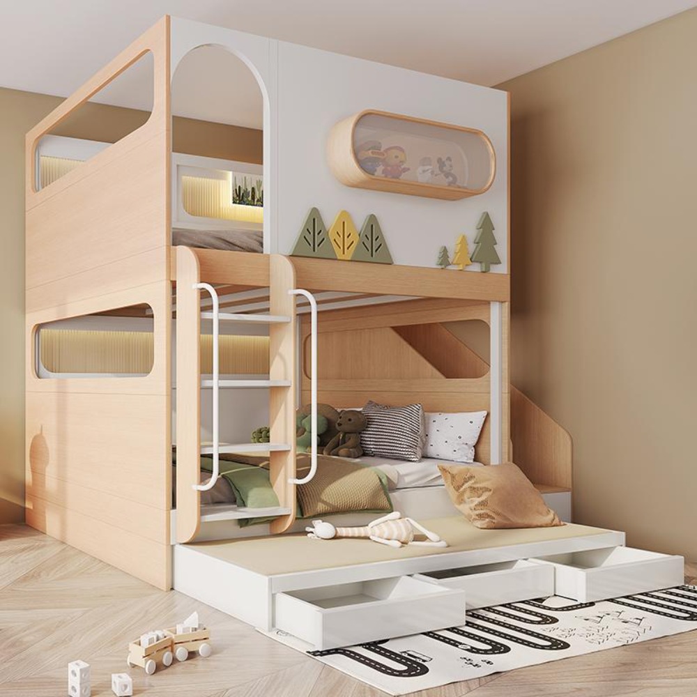 Cama litera infantil tipo cáps - Bunk Bed With Stairs And Slide reseña y precio