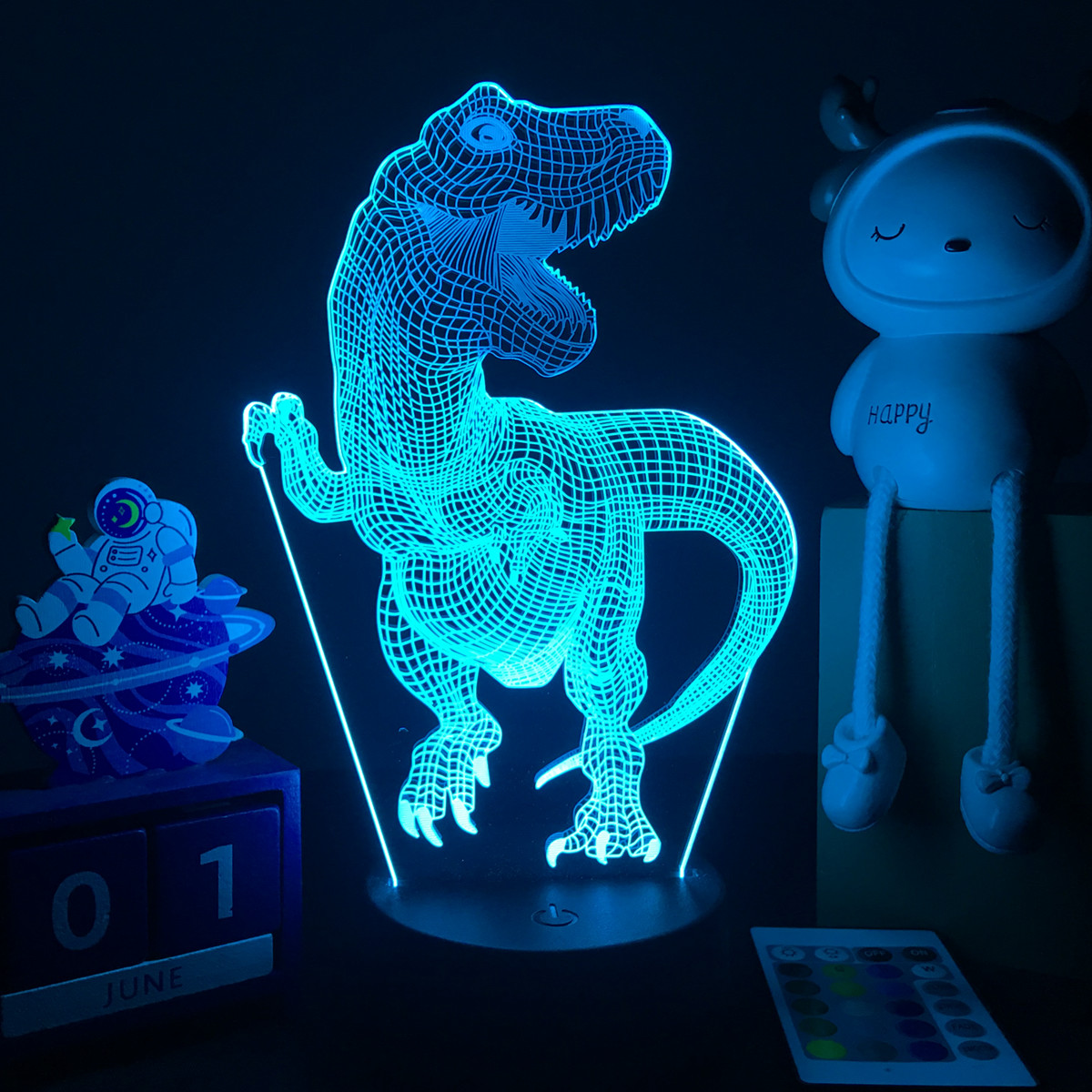 Luz nocturna de dinosaurio LED - Floating Nightstand With Led Light reseña y precio