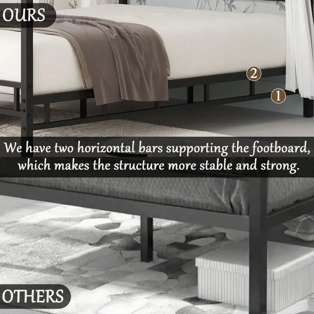 Base de Cama con Estructura Me - Canopy Bed Frame Metal Queen reseña y precio