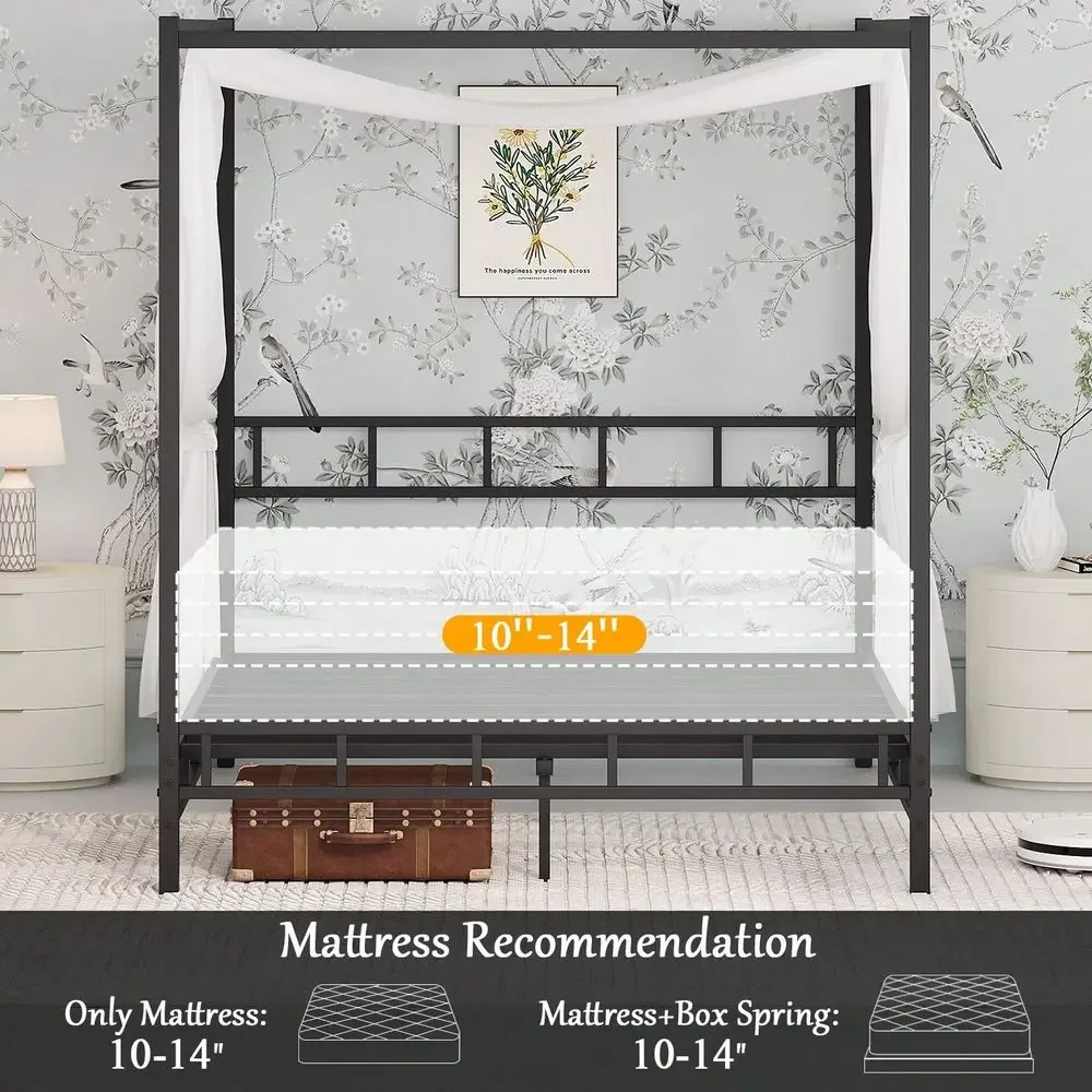 Base de Cama con Estructura Me - Canopy Bed Frame Metal Queen reseña y precio