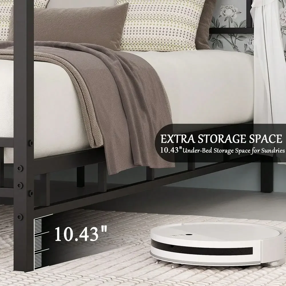 Base de Cama con Estructura Me - Canopy Bed Frame Metal Queen reseña y precio