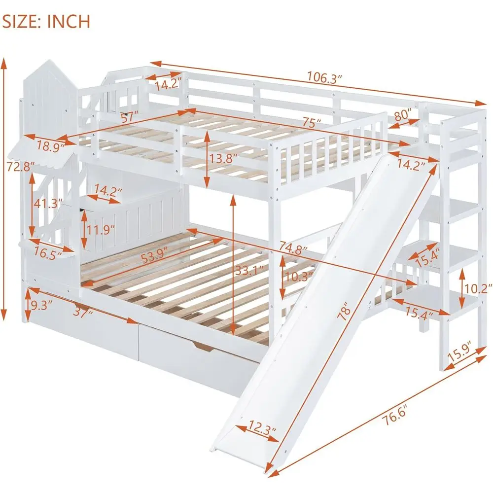 Cama litera doble con escalera - Bunk Bed With Stairs And Slide reseña y precio