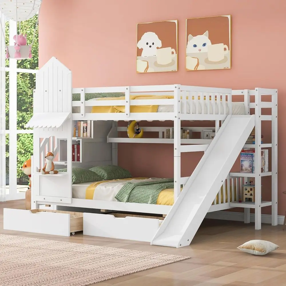 Cama litera doble con escalera - Bunk Bed With Stairs And Slide reseña y precio