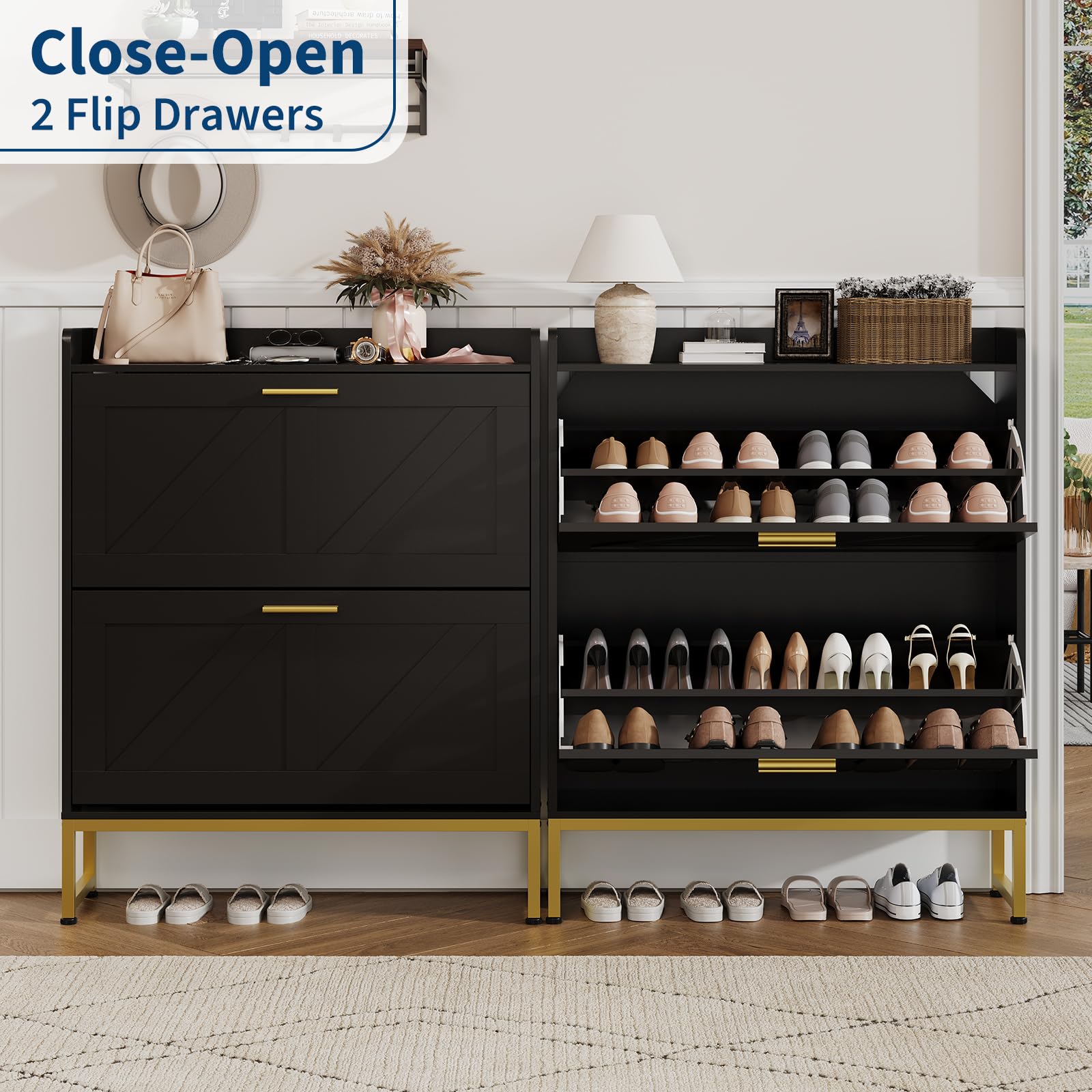 Zapatero estrecho para entrada - Shoe Rack Cabinet Narrow Entryway reseña y precio