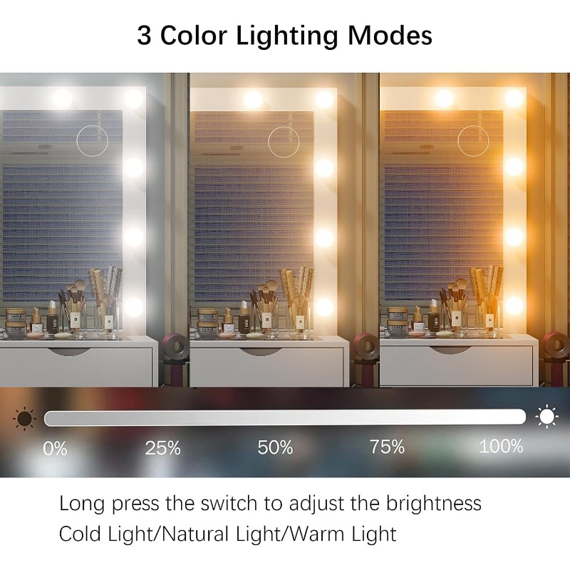 Mesa de tocador Yanosaku con e - Dressing Table Vanity With Lighted Mirror reseña y precio