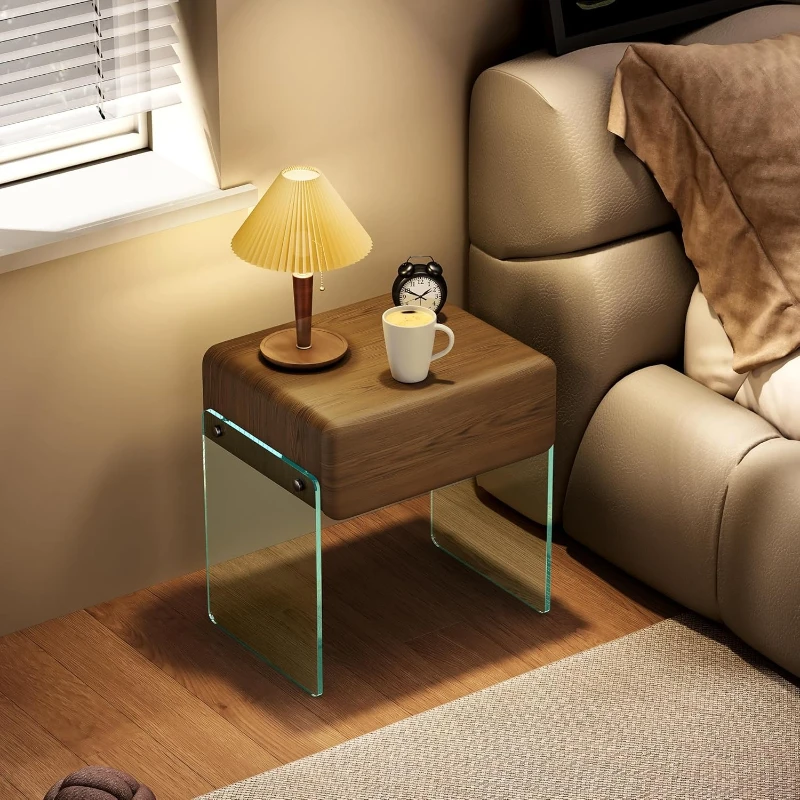Mesa de Noche con Cajón, Mesa  - Solid Wood Nightstand 2 Drawers reseña y precio