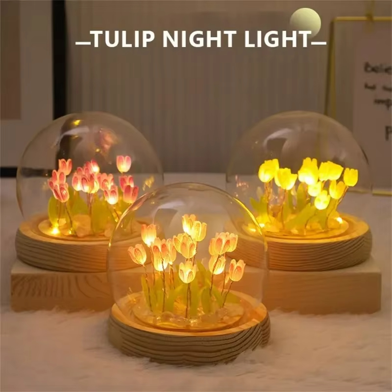 Mini tulipán LED hecho a mano, - Floating Nightstand With Led Light reseña y precio