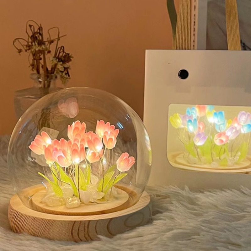Mini tulipán LED hecho a mano, - Floating Nightstand With Led Light reseña y precio