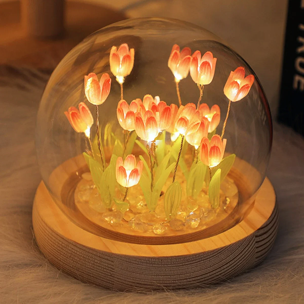 Mini tulipán LED hecho a mano, - Floating Nightstand With Led Light reseña y precio
