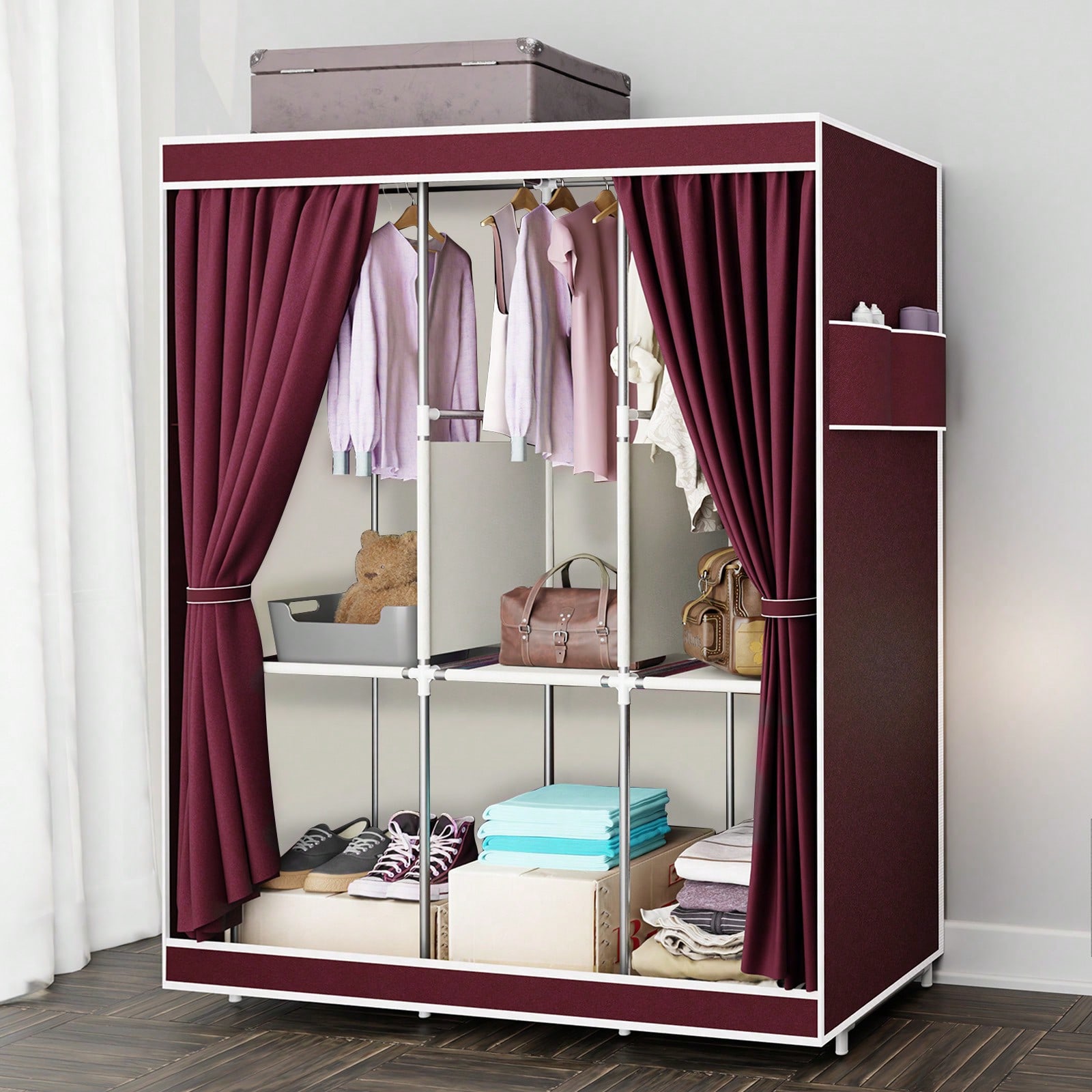 Armario portátil de 65 pulgada - Wardrobe Closet Portable Fabric Cover reseña y precio