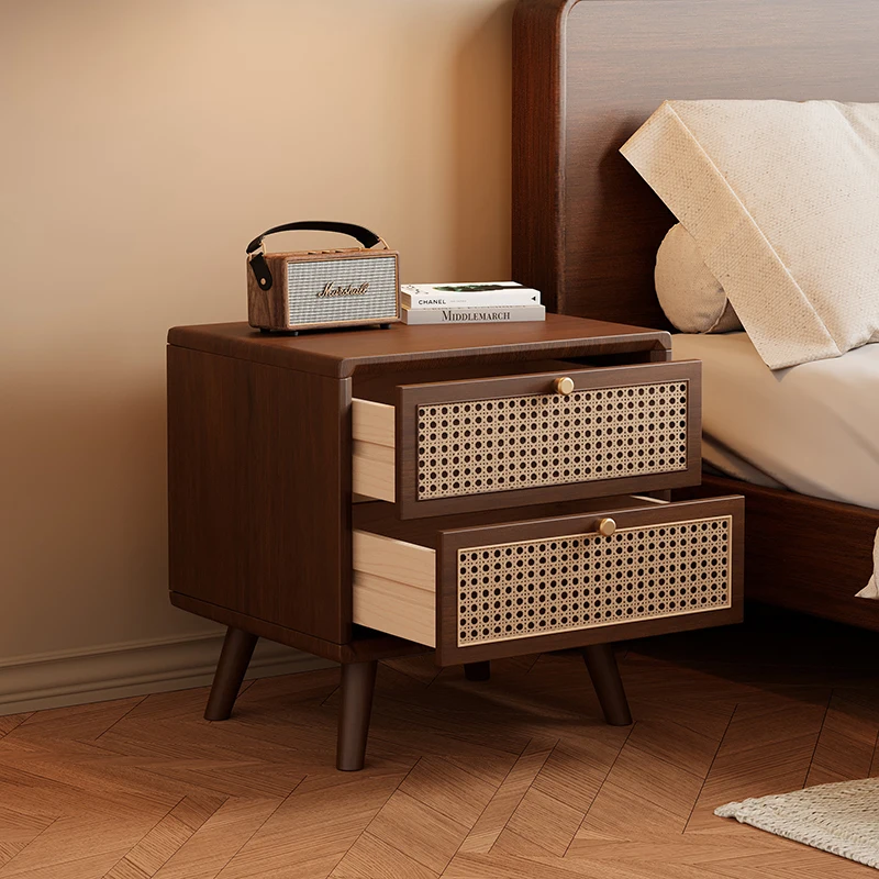 Mesa de Noche de Madera Maciza - Solid Wood Nightstand 2 Drawers reseña y precio