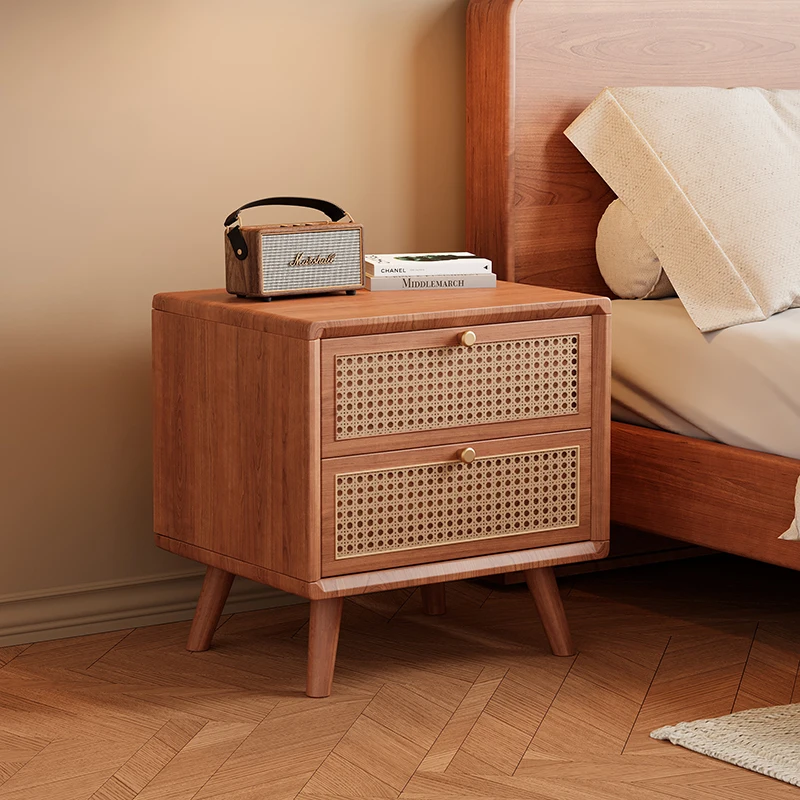 Mesa de Noche de Madera Maciza - Solid Wood Nightstand 2 Drawers reseña y precio