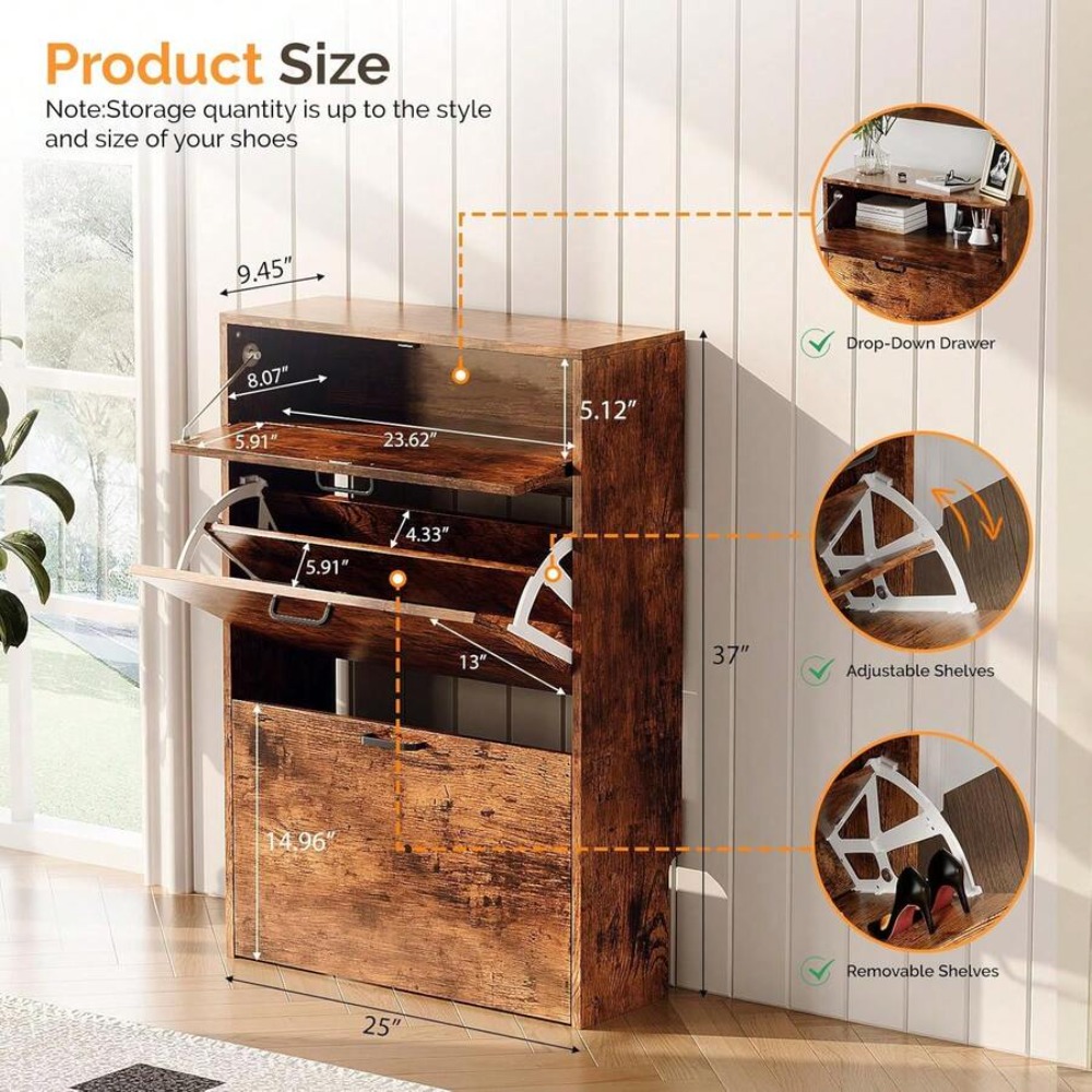 Zapatero Estrecho para Entrada - Shoe Rack Cabinet Narrow Entryway reseña y precio