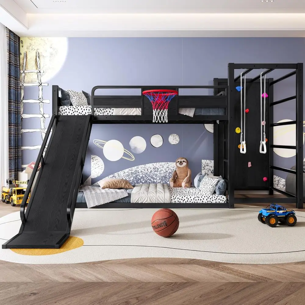 Cama litera metálica doble con - Bunk Bed With Stairs And Slide reseña y precio