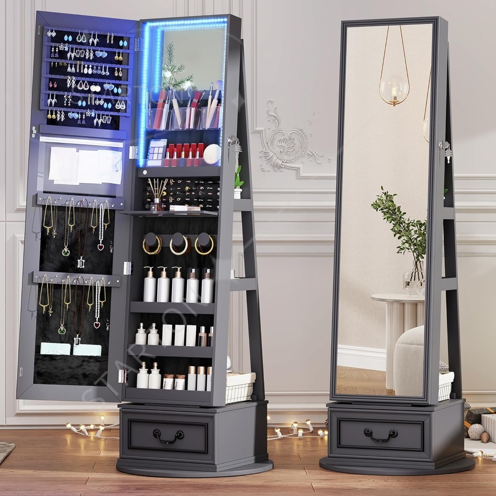 Gabinete de joyería con espejo - Full Length Mirror Jewelry Armoire reseña y precio