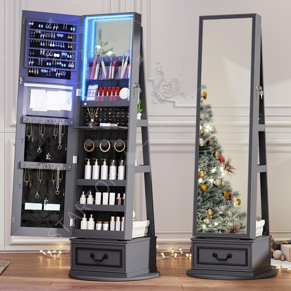 Gabinete de joyería con espejo - Full Length Mirror Jewelry Armoire reseña y precio